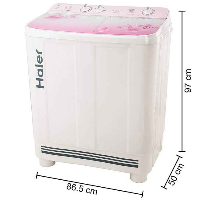 Haier 9 kg Semi Automatic Top Load White Pink  (HTW90-1159FL)